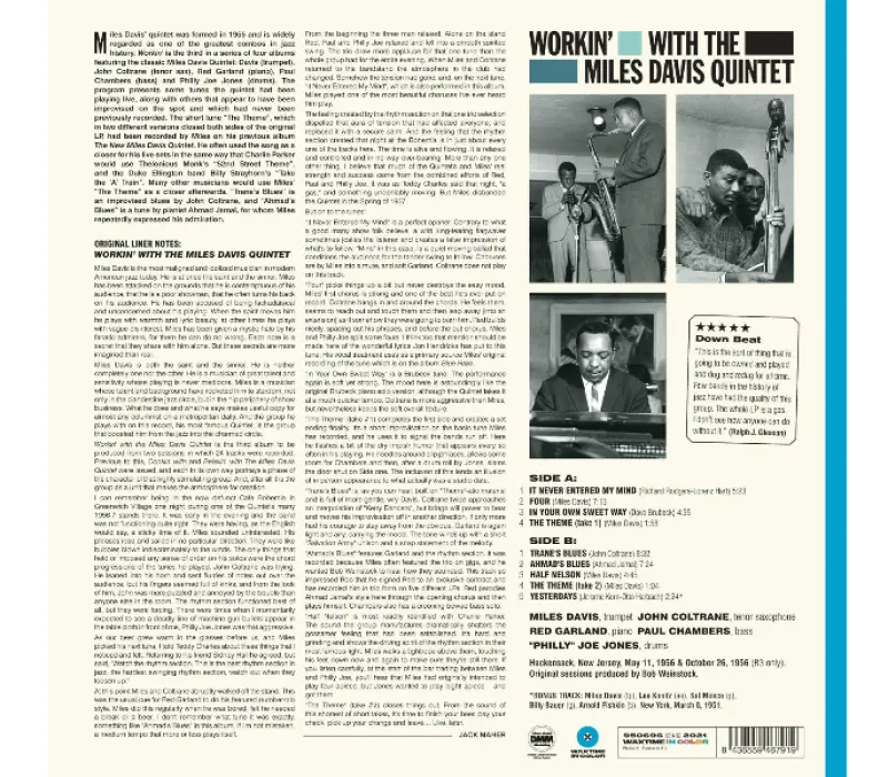 Виниловая пластинка The Miles Davis Quintet – Workin’ With The Miles Davis Quintet, Kinodrive.kz — фото 2