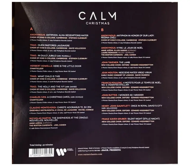 Виниловая пластинка VARIOUS ARTISTS – Calm Christmas, Kinodrive.kz — фото 2