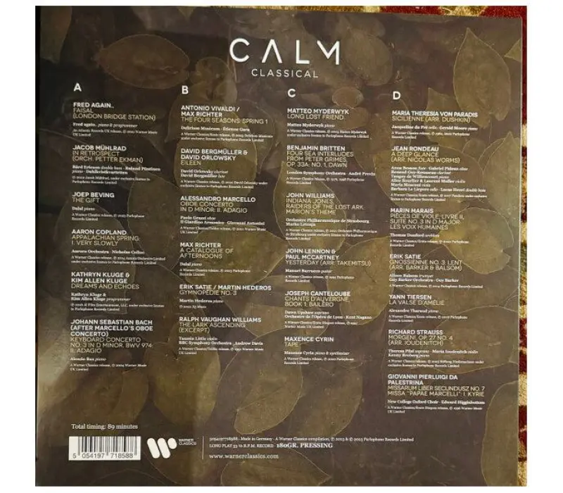 Виниловая пластинка VARIOUS ARTISTS – Calm Classical, Kinodrive.kz — фото 2