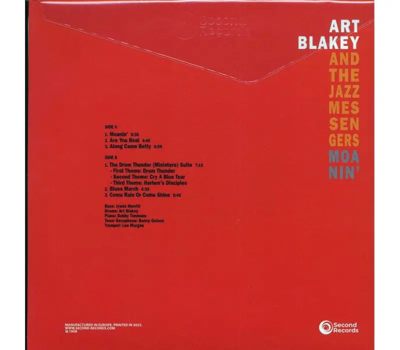 Виниловая пластинка ART BLAKEY AND THE JAZZ MESSENGERS  – Moanin, Kinodrive.kz — фото 2