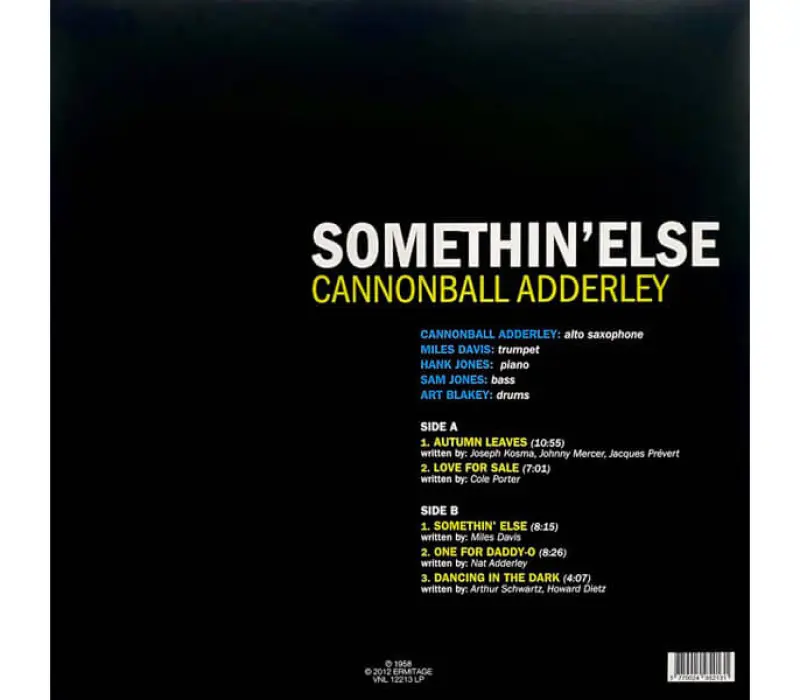 Виниловая пластинка CANNONBALL ADDERLEY – Somethin’ Else, Kinodrive.kz — фото 7