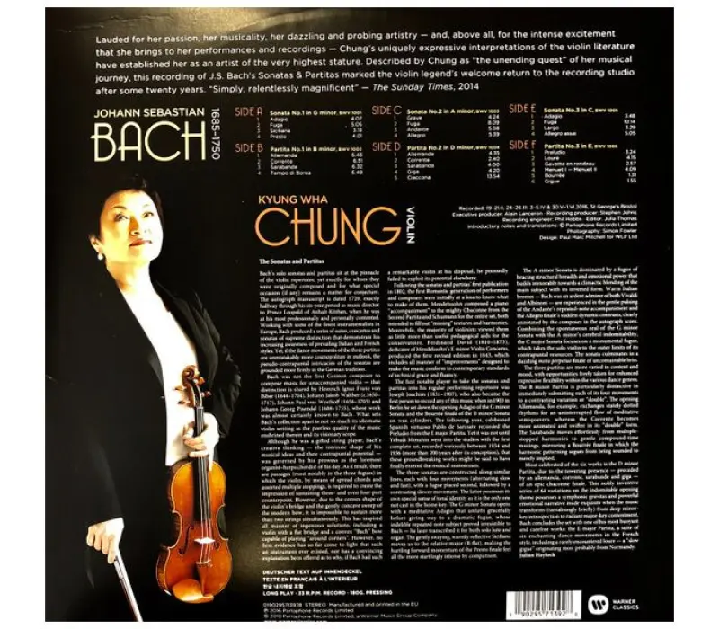 Виниловая пластинка KYUNG-WHA CHUNG - Sonatas & Partitas, Kinodrive.kz — фото 5