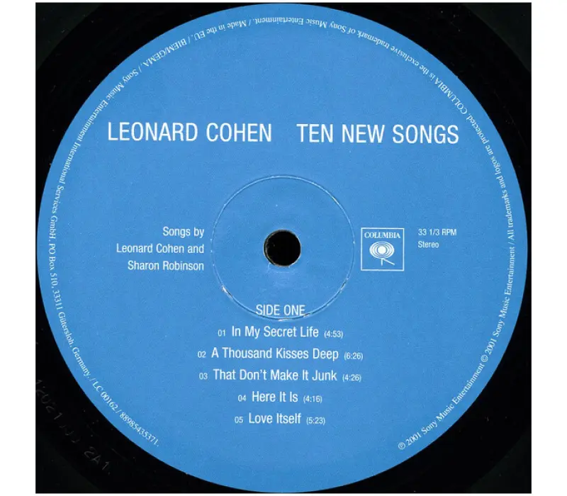 Виниловая пластинка Leonard Cohen – Ten New Songs, Kinodrive.kz — фото 5