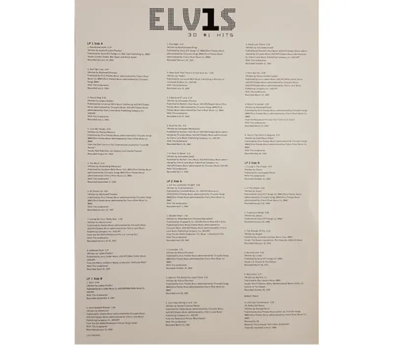 Виниловая пластинка Elvis Presley – ELV1S 30 #1 Hits, Kinodrive.kz — фото 2