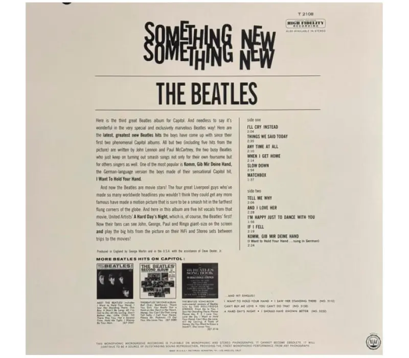 Виниловая пластинка The Beatles – Something New, Kinodrive.kz — фото 10