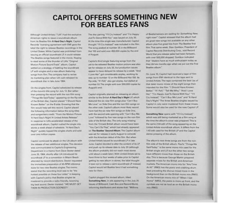 Виниловая пластинка The Beatles – Something New, Kinodrive.kz — фото 6