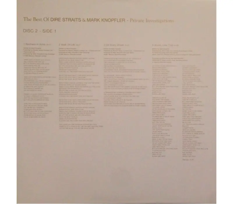 Виниловая пластинка Dire Straits & Mark Knopfler – Private Investigations (The Best Of), Kinodrive.kz — фото 2