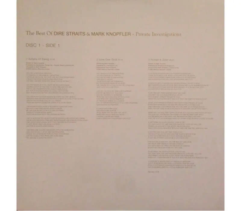 Виниловая пластинка Dire Straits & Mark Knopfler – Private Investigations (The Best Of), Kinodrive.kz — фото 5
