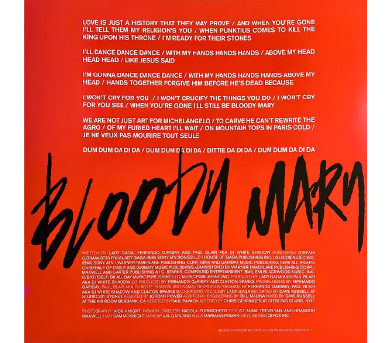 Виниловая пластинка Lady Gaga – Bloody Mary, Kinodrive.kz — фото 3