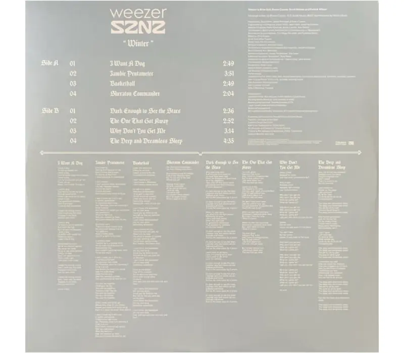 Виниловая пластинка Weezer – SZNZ: Winter, Kinodrive.kz — фото 4