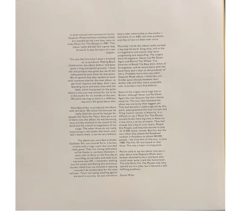 Виниловая пластинка Depeche Mode – Music For The Masses, Kinodrive.kz — фото 2