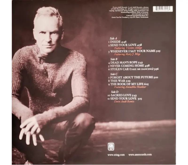 Виниловая пластинка STING: SACRED LOVE EAN:0600753704561, Kinodrive.kz &mdash; фото 2