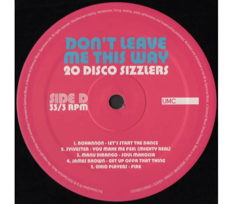 Виниловая пластинка VARIOUS ARTISTS: DON T LEAVE ME THIS WAY-20DISCO SIZZLERS EAN:0600753830307, Kinodrive.kz &mdash; фото 3