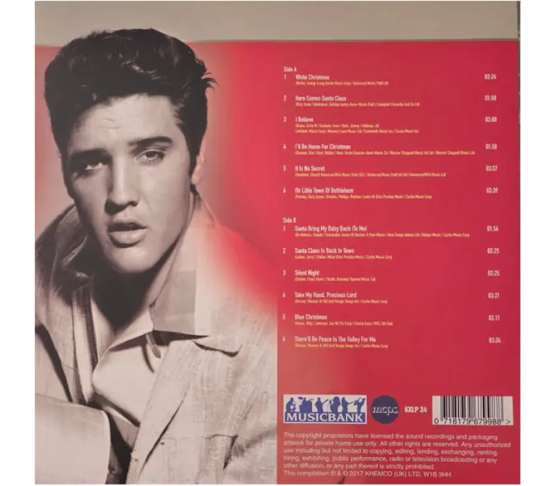 Виниловая пластинка PRESLEY ELVIS: THE CHRISTMAS ALBUM (LP) EAN:0718179679988, Kinodrive.kz &mdash; фото 2