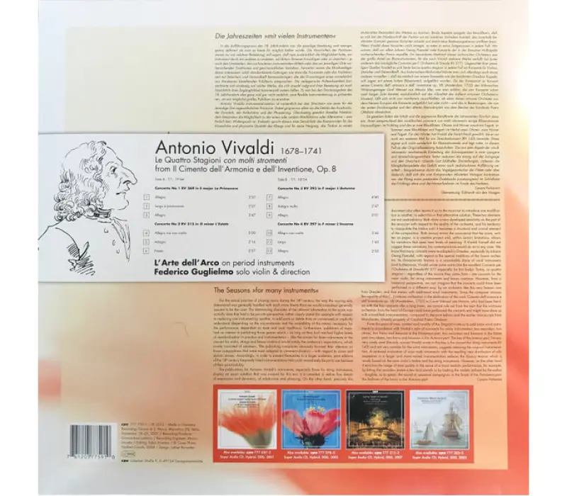Виниловая пластинка Vivaldi, A.-Le Quattro Stagione -Dres: Cpo EAN:0761203775910, Kinodrive.kz &mdash; фото 2