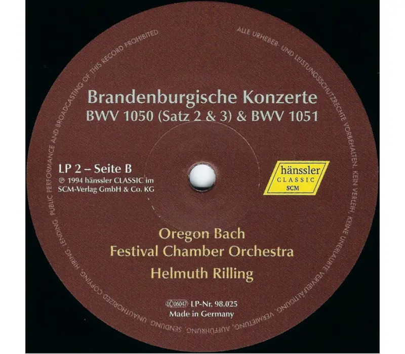 Виниловая пластинка RILLING - OREGON BACH FESTIVAL CO, BACH - BRANDENB. KONZERTE EAN:4010276026495, Kinodrive.kz &mdash; фото 4