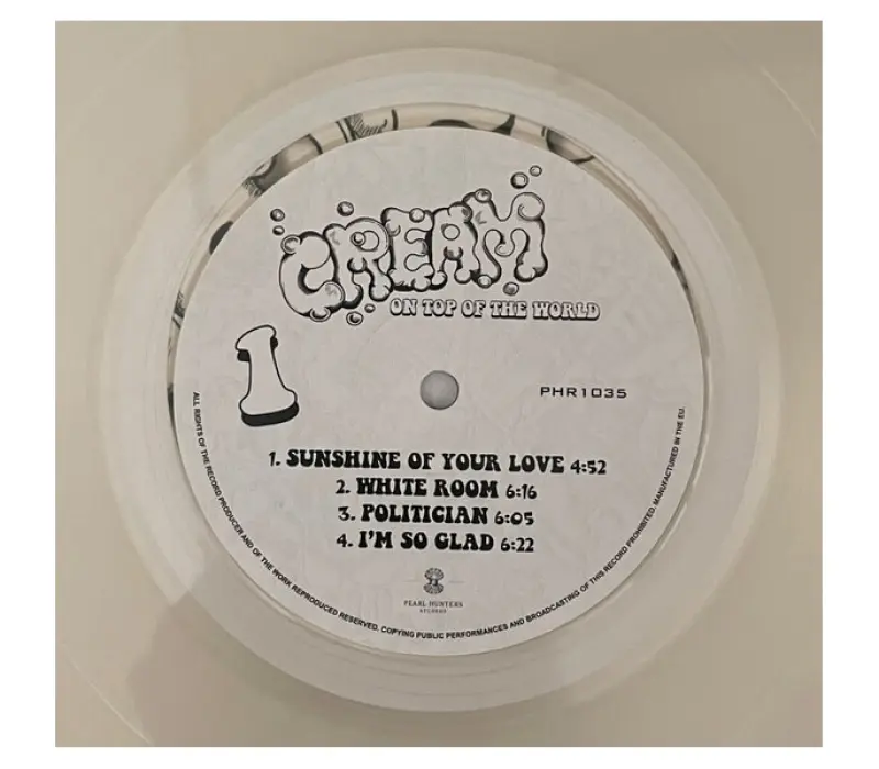 Виниловая пластинка CREAM: ON TOP OF THE WORLD (CLEAR VINYL) EAN:5906660083757, Kinodrive.kz &mdash; фото 2