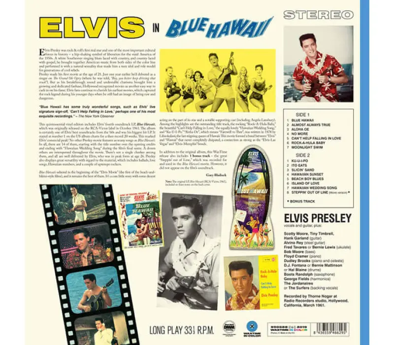 Виниловая пластинка Presley, Elvis: Blue Hawaii (Ltd. 180g farbiges Vinyl) EAN:8436559466295, Kinodrive.kz &mdash; фото 2
