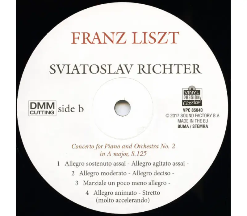Виниловая пластинка Liszt, F.-Piano Concertos Nos.1 & 2 Label:Vinyl Passion EAN:8719039001545, Kinodrive.kz &mdash; фото 2