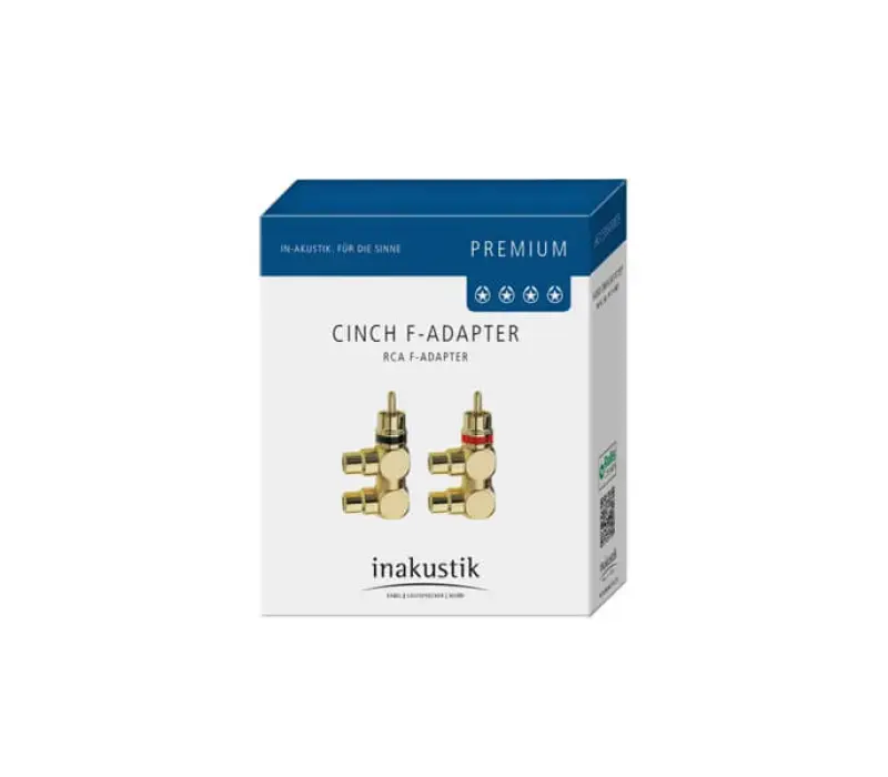 inakustik Коннектор адаптер Premium Cinch F-Adapter 2f>1m Set (2шт) EAN:4001985804214, Kinodrive.kz &mdash; фото 2